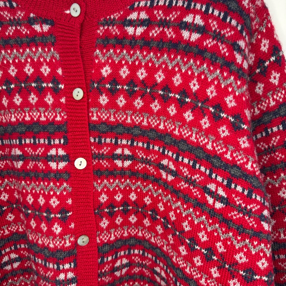 Karen Scott II Pure Wool Fair‎ Isle Cardigan Sweater 1X - Picture 2 of 9